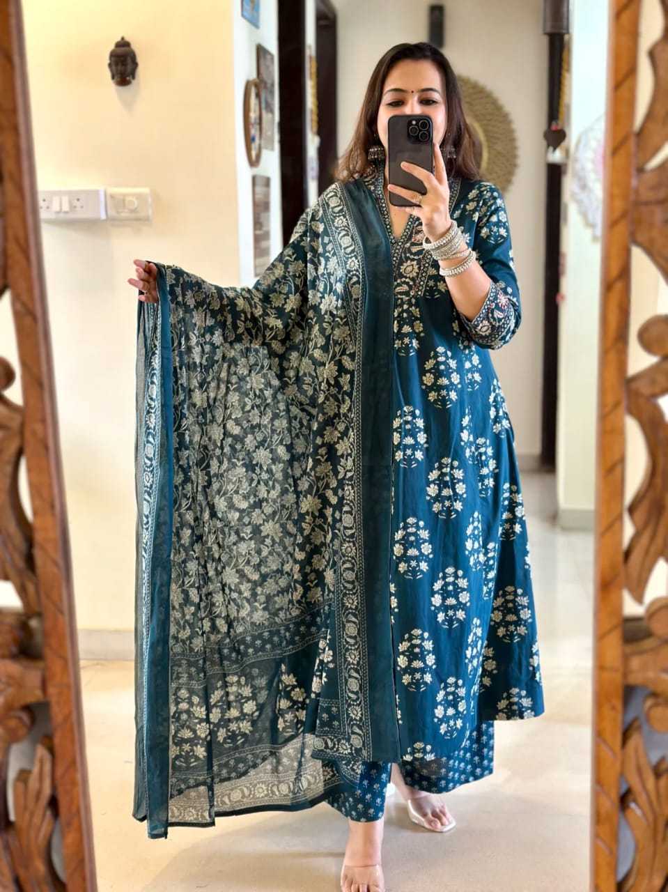 Bloom Boldly ? XXL Cotton Dress with Beautiful Embroidery & Print(M) - Image 2